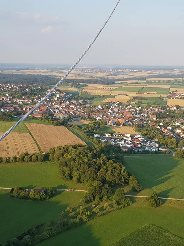 Ballonfahrt, Blick auf die Landschaft (Altheim)