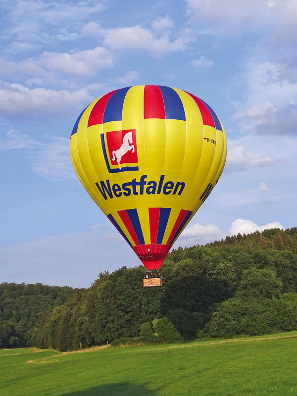 Ballonfahrt, kurz nach dem Start